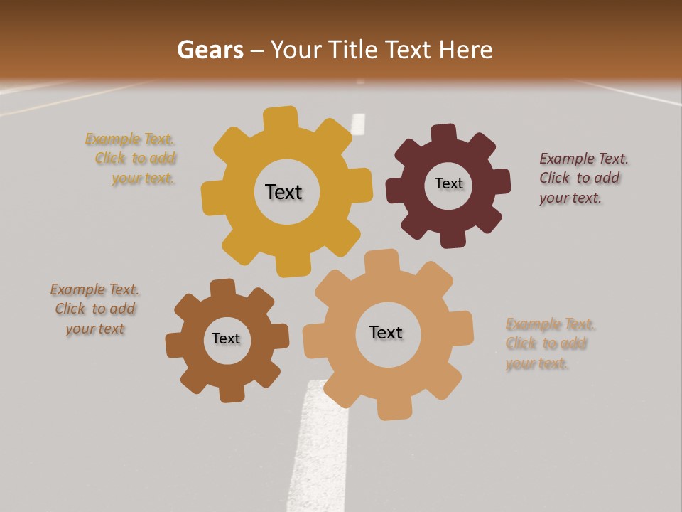 Airplane Composing With Sunset And Road PowerPoint Template