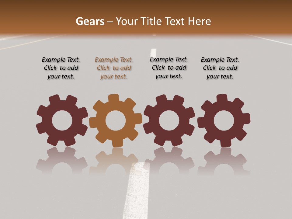 Airplane Composing With Sunset And Road PowerPoint Template