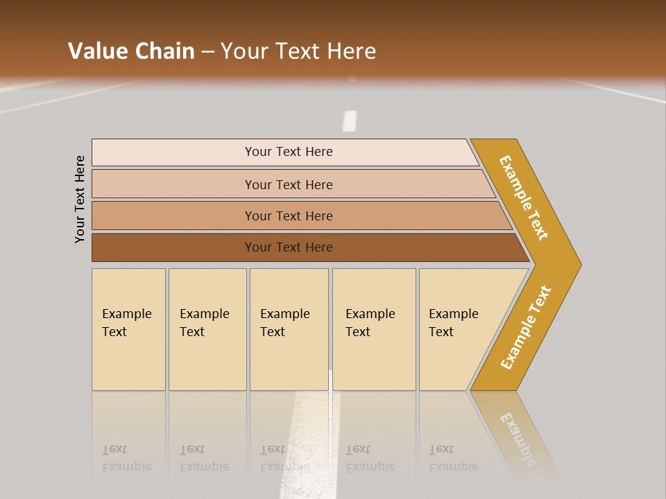 Airplane Composing With Sunset And Road PowerPoint Template