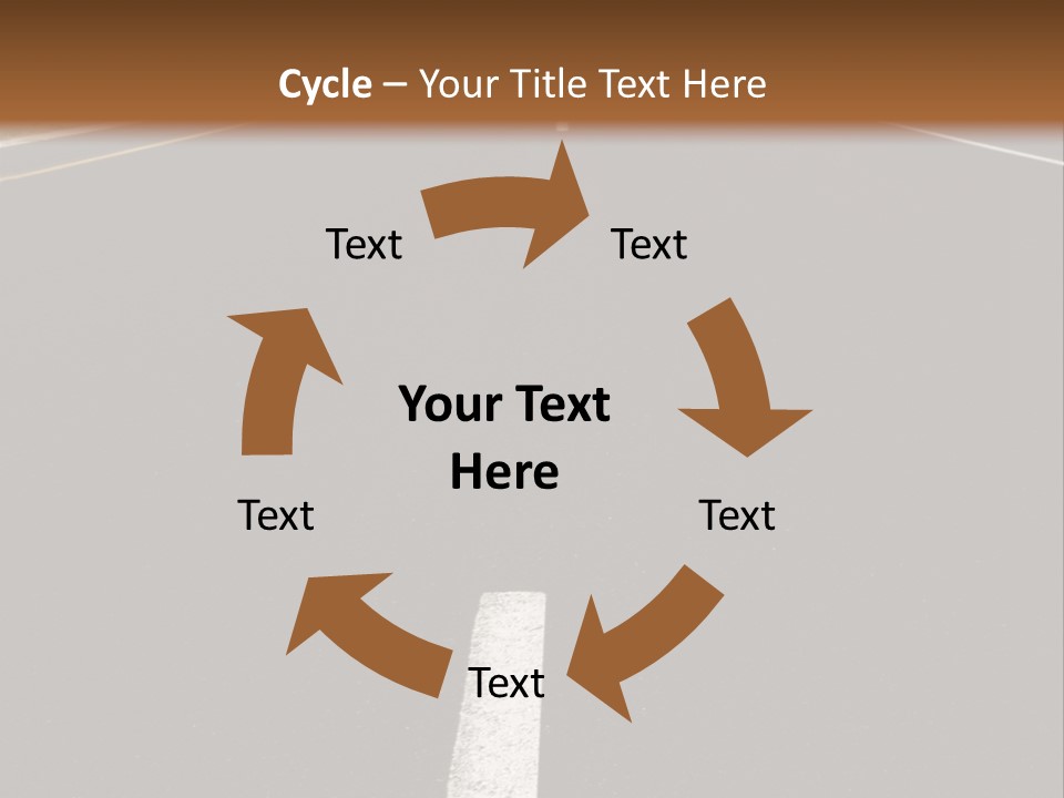 Airplane Composing With Sunset And Road PowerPoint Template