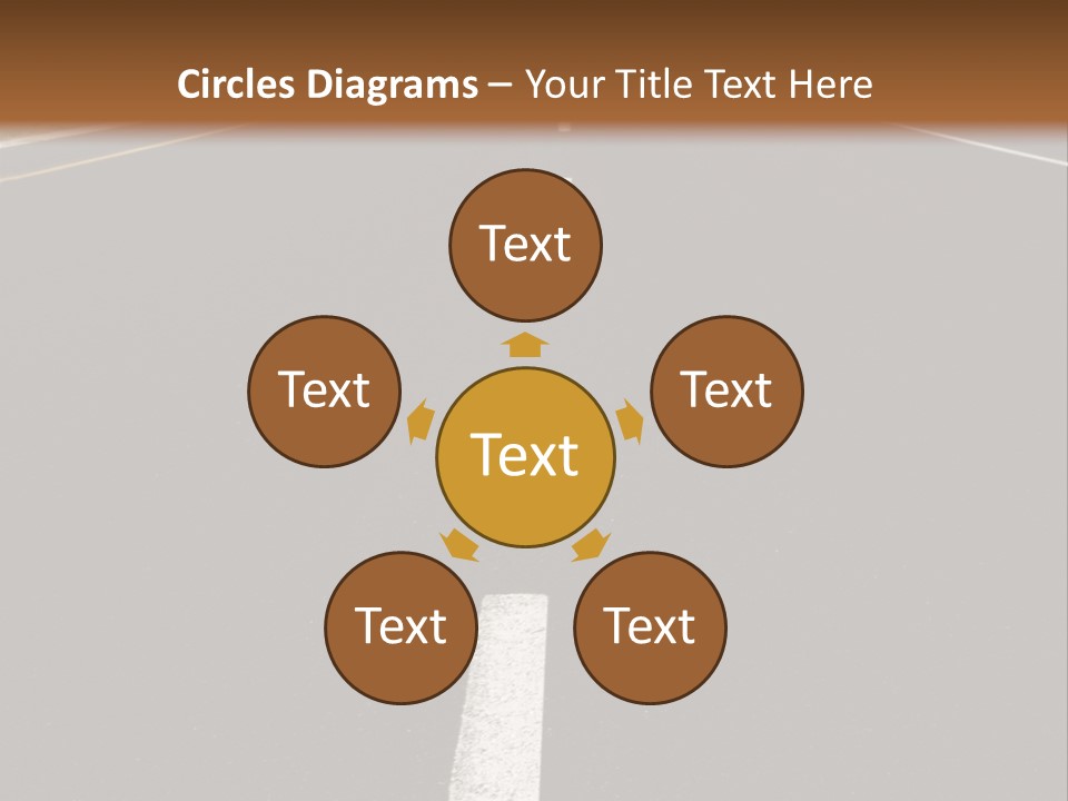 Airplane Composing With Sunset And Road PowerPoint Template