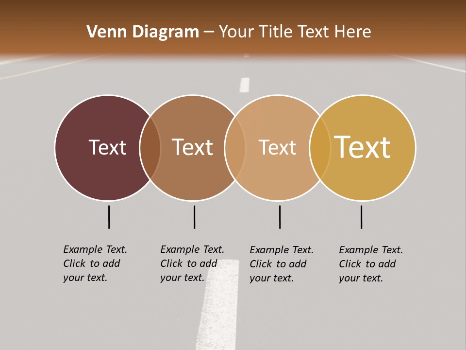 Airplane Composing With Sunset And Road PowerPoint Template