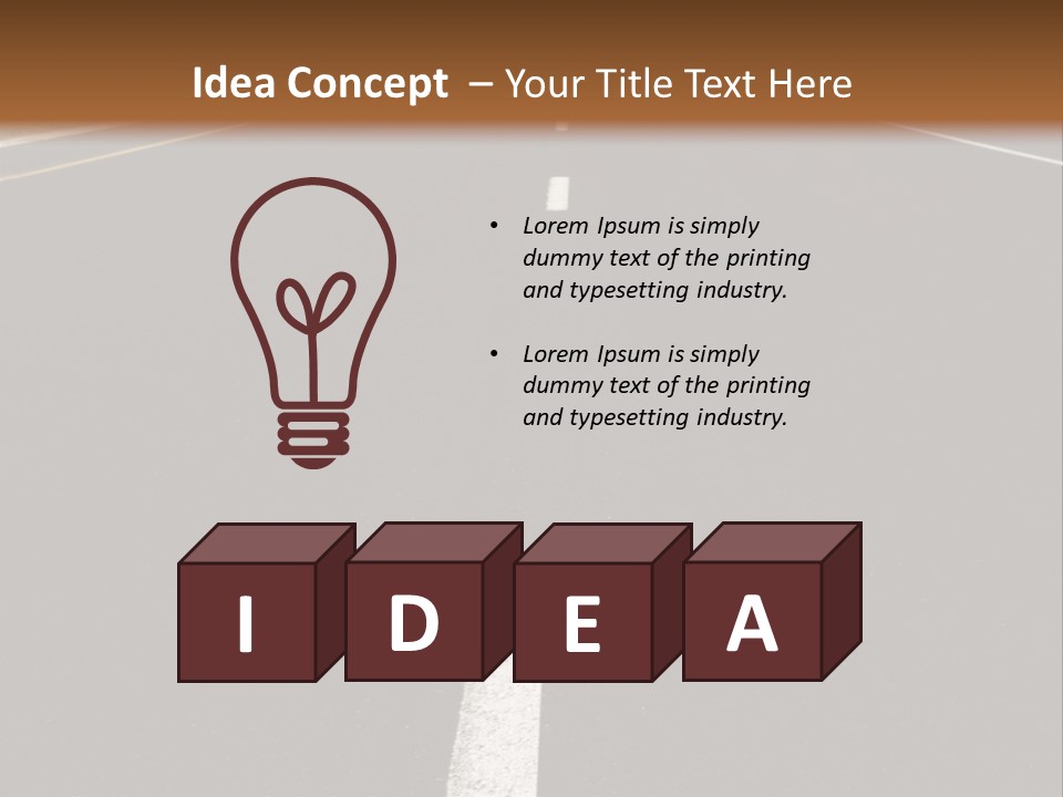 Airplane Composing With Sunset And Road PowerPoint Template