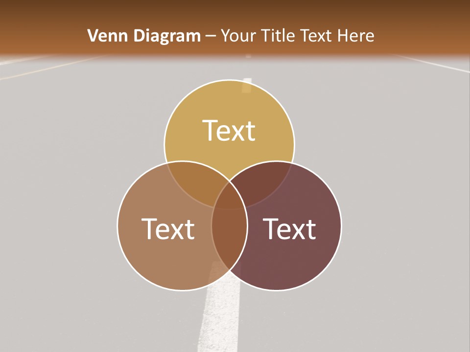 Airplane Composing With Sunset And Road PowerPoint Template