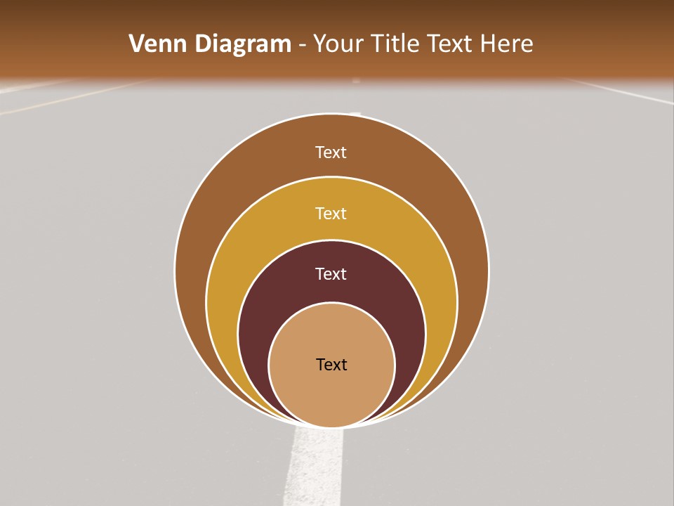 Airplane Composing With Sunset And Road PowerPoint Template