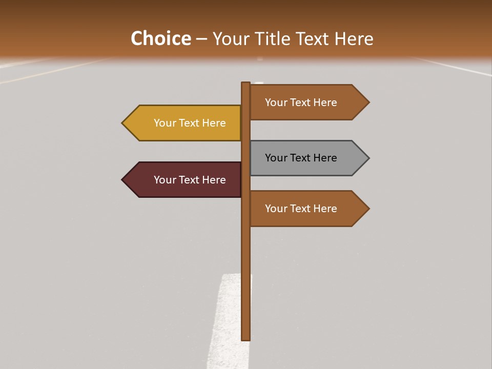 Airplane Composing With Sunset And Road PowerPoint Template