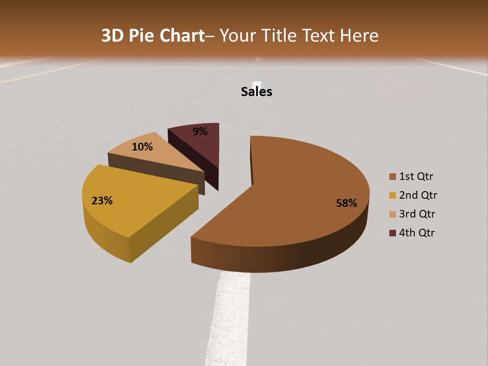 Airplane Composing With Sunset And Road PowerPoint Template
