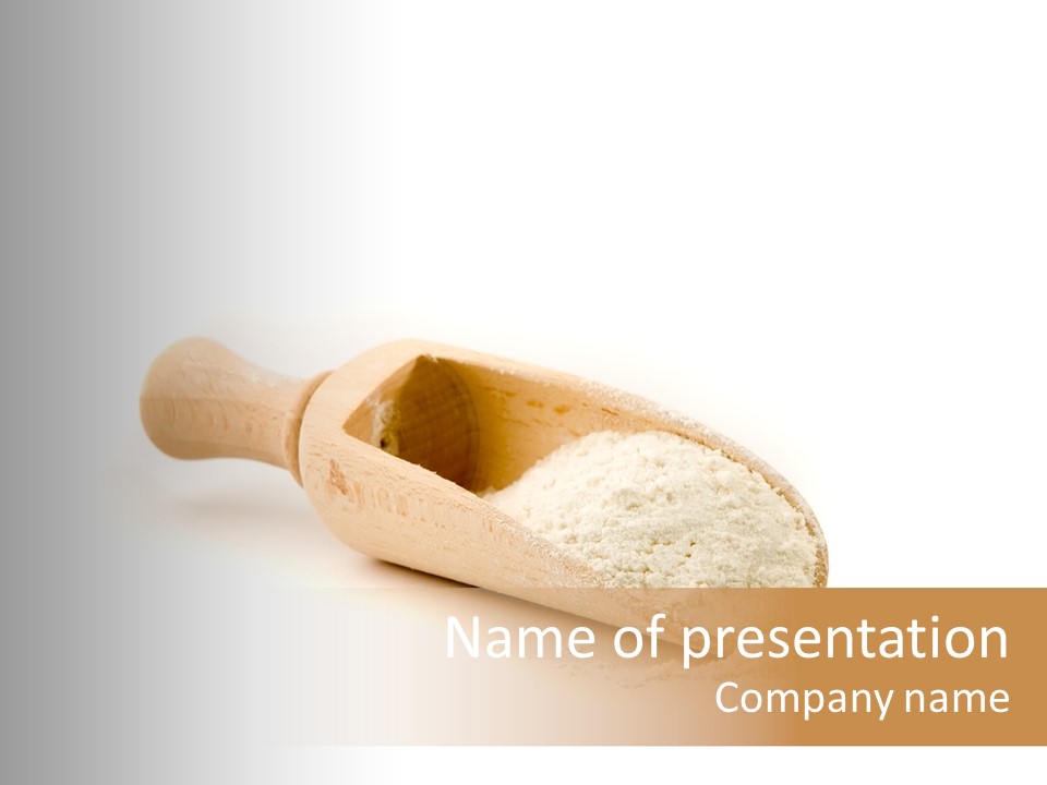 Wooden Spoon With Flour PowerPoint Template