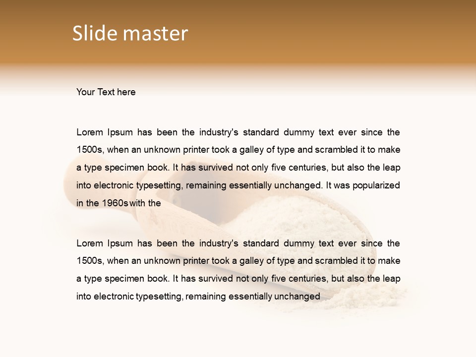 Wooden Spoon With Flour PowerPoint Template