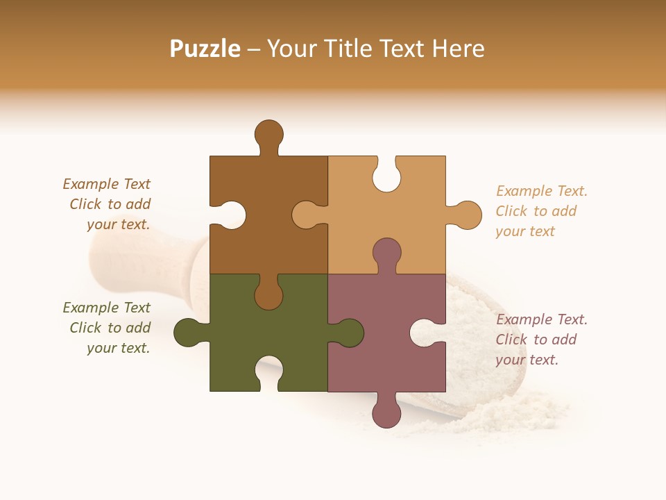 Wooden Spoon With Flour PowerPoint Template