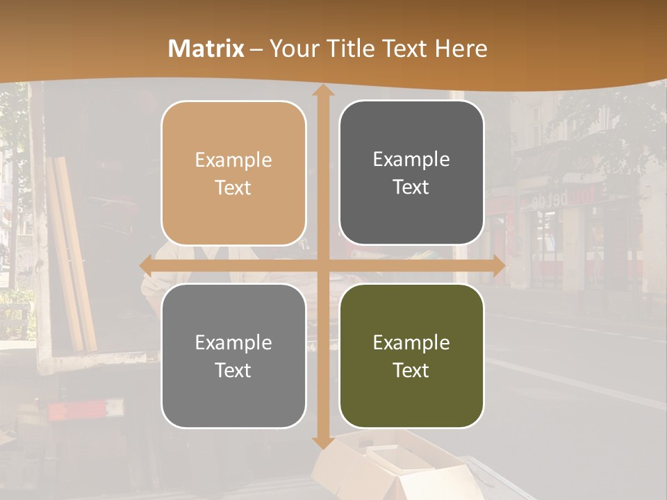 House Moving With Workers And Truck PowerPoint Template
