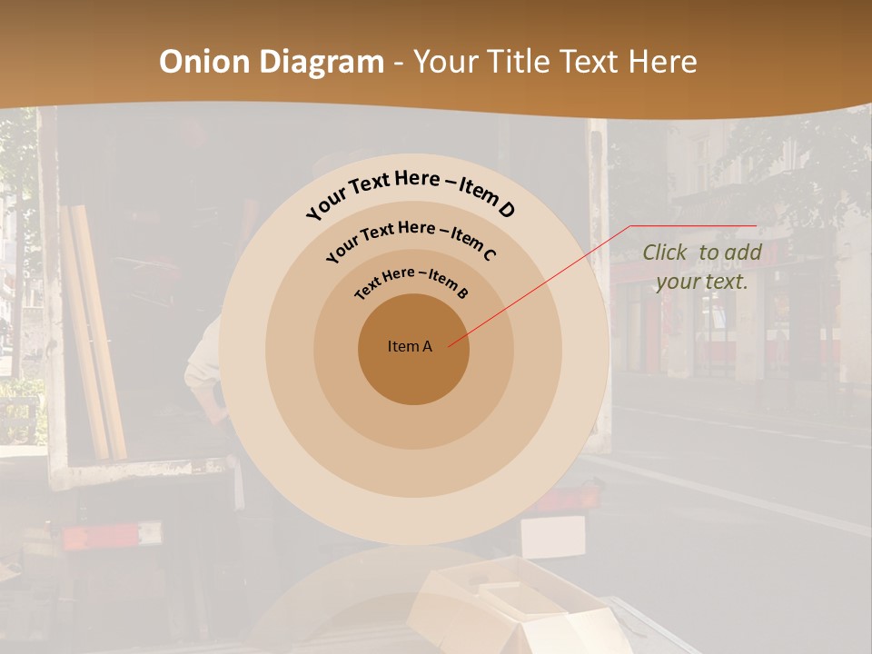 House Moving With Workers And Truck PowerPoint Template