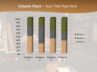 House Moving With Workers And Truck PowerPoint Template