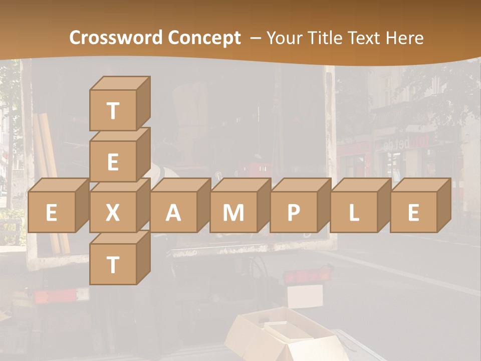 House Moving With Workers And Truck PowerPoint Template