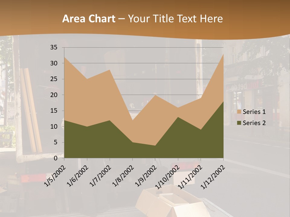House Moving With Workers And Truck PowerPoint Template