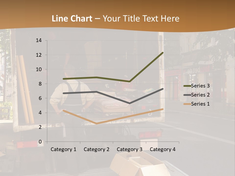 House Moving With Workers And Truck PowerPoint Template