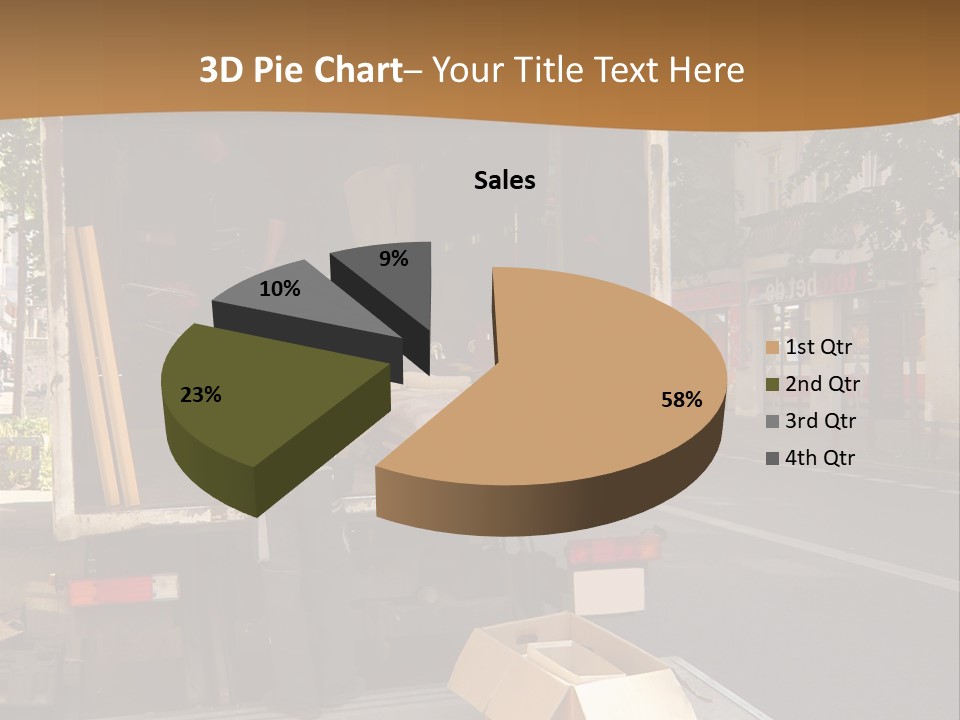 House Moving With Workers And Truck PowerPoint Template