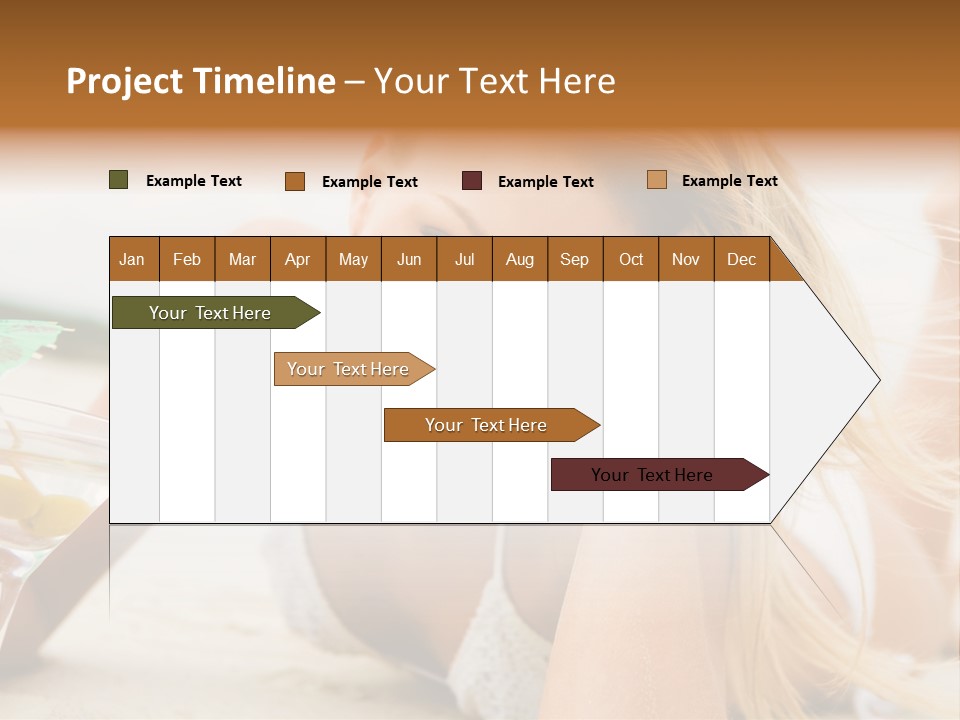 Image Of Pretty Girl With Martini Glass Lying On Sandy Beach And Looking At Camera PowerPoint Template