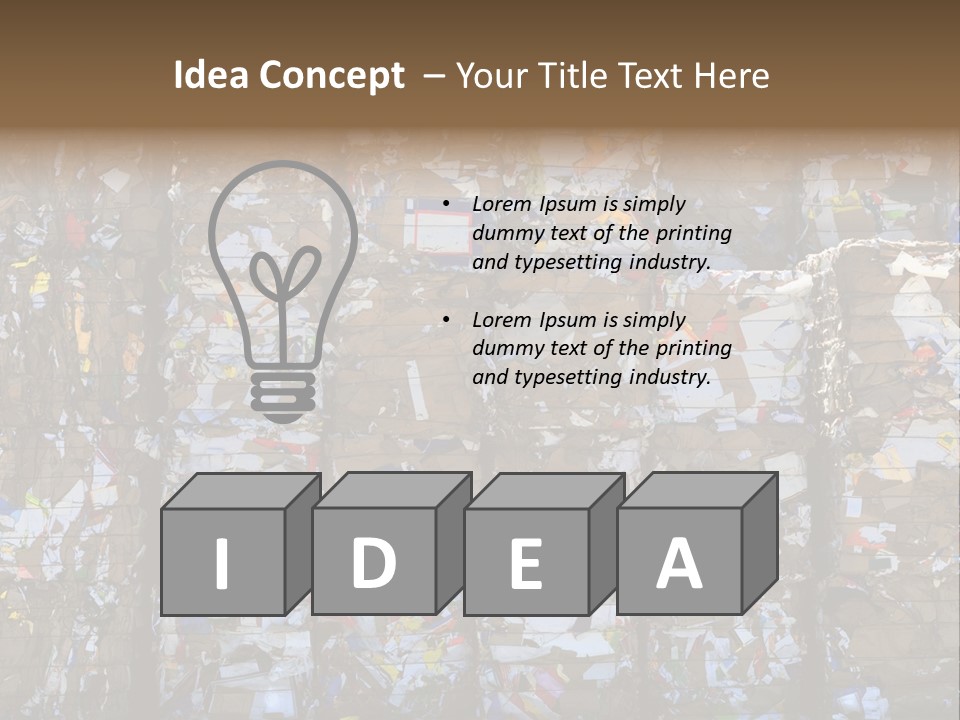 A Big Stack Of Paper Bales For Recycling PowerPoint Template