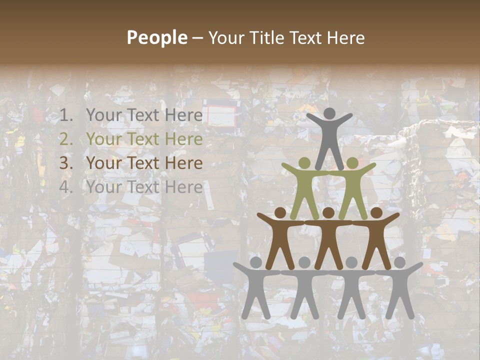A Big Stack Of Paper Bales For Recycling PowerPoint Template