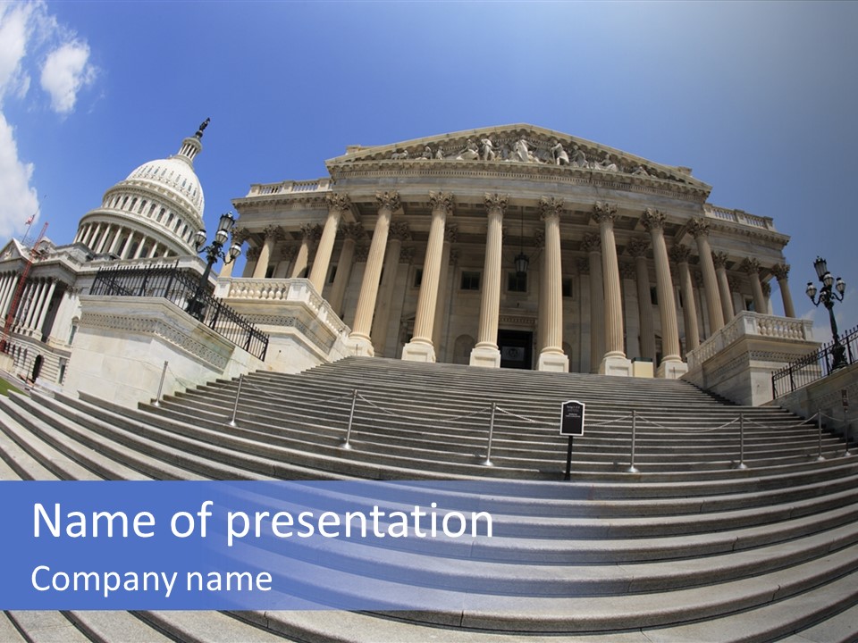 East Side View (Fisheye) Of The United States Capitol Building, Washington, Dc. PowerPoint Template