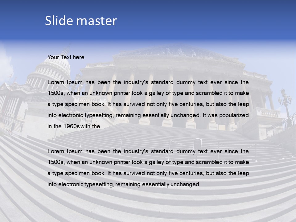 East Side View (Fisheye) Of The United States Capitol Building, Washington, Dc. PowerPoint Template