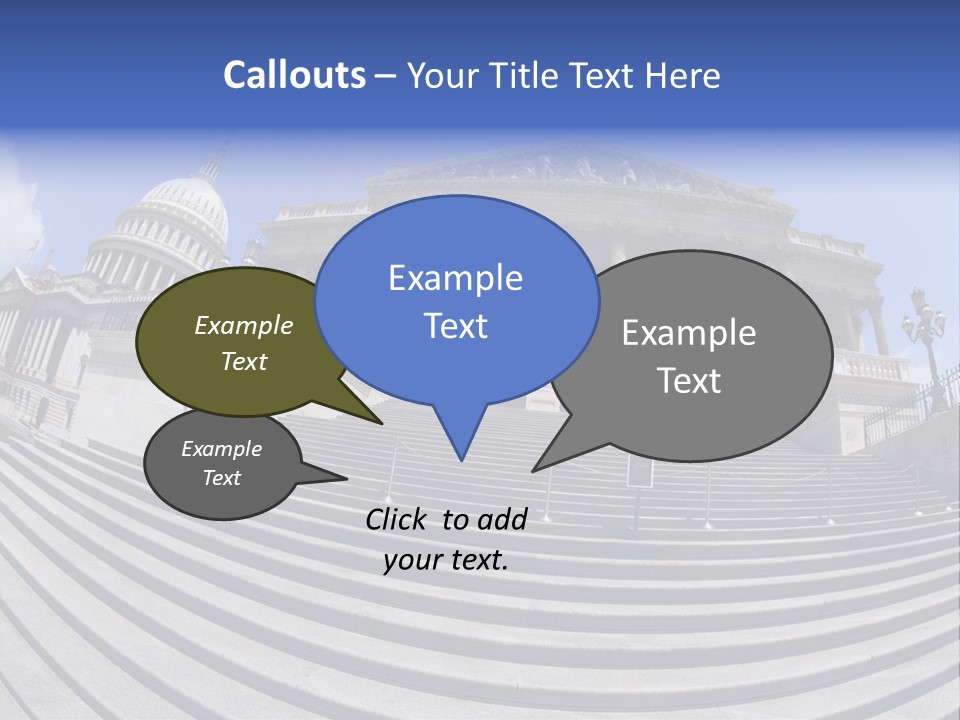 East Side View (Fisheye) Of The United States Capitol Building, Washington, Dc. PowerPoint Template