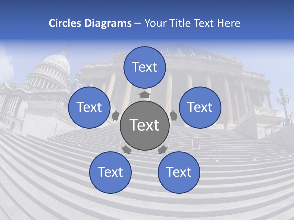 East Side View (Fisheye) Of The United States Capitol Building, Washington, Dc. PowerPoint Template
