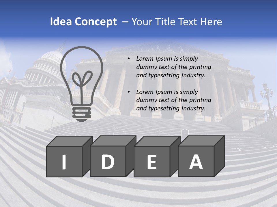 East Side View (Fisheye) Of The United States Capitol Building, Washington, Dc. PowerPoint Template