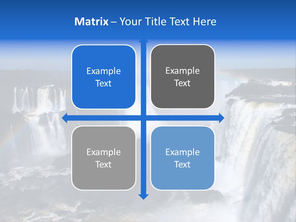 Iguazu Falls With Rainbow, Argentina And Brazil PowerPoint Template