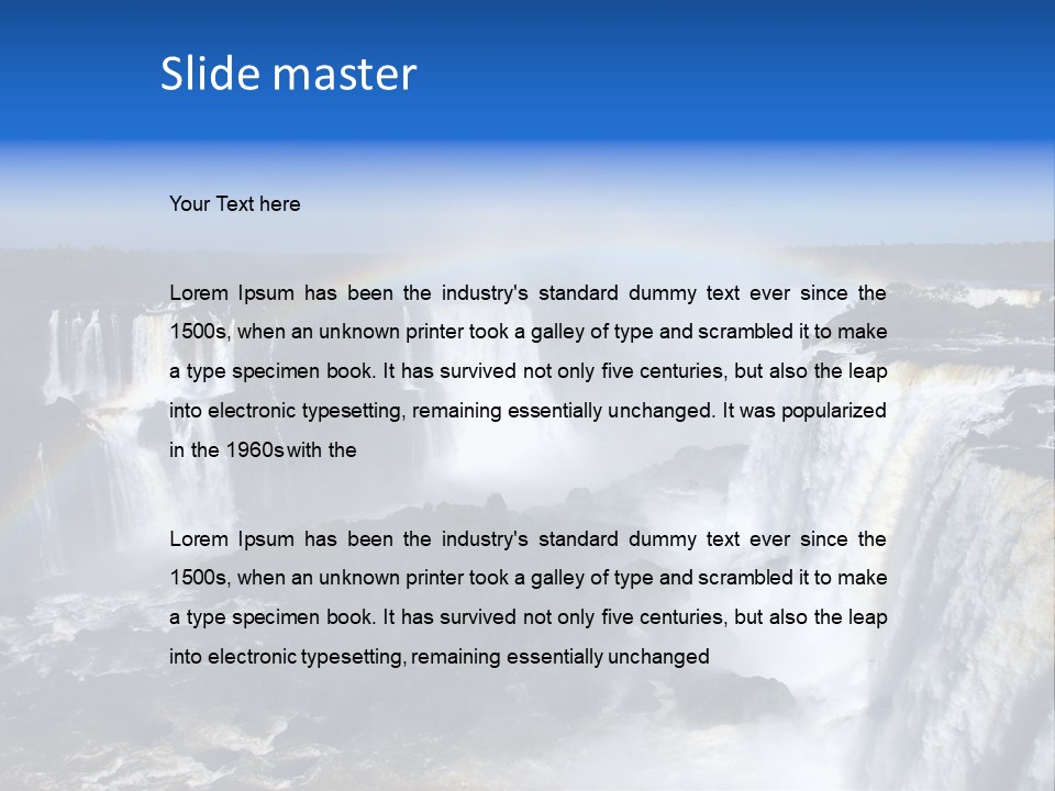 Iguazu Falls With Rainbow, Argentina And Brazil PowerPoint Template