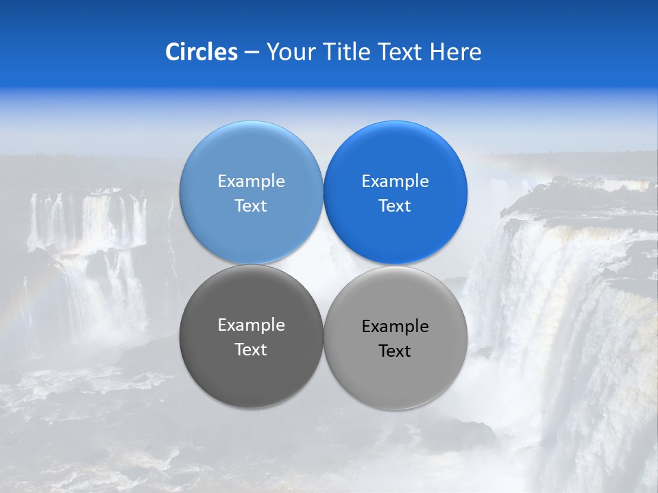 Iguazu Falls With Rainbow, Argentina And Brazil PowerPoint Template
