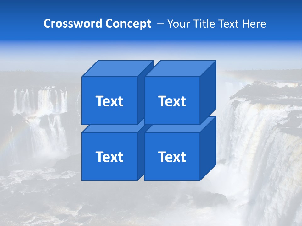 Iguazu Falls With Rainbow, Argentina And Brazil PowerPoint Template