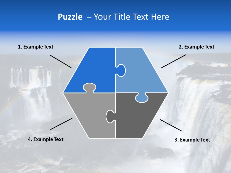 Iguazu Falls With Rainbow, Argentina And Brazil PowerPoint Template