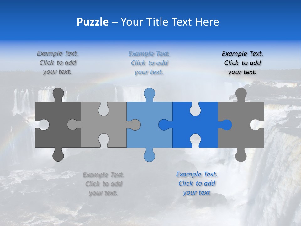 Iguazu Falls With Rainbow, Argentina And Brazil PowerPoint Template