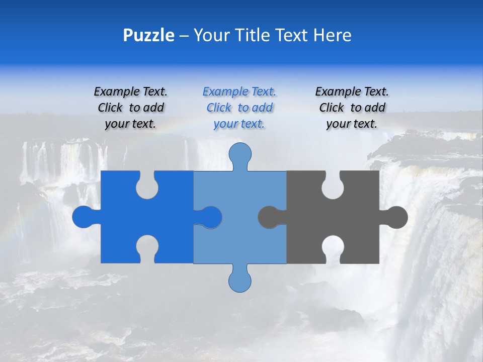 Iguazu Falls With Rainbow, Argentina And Brazil PowerPoint Template