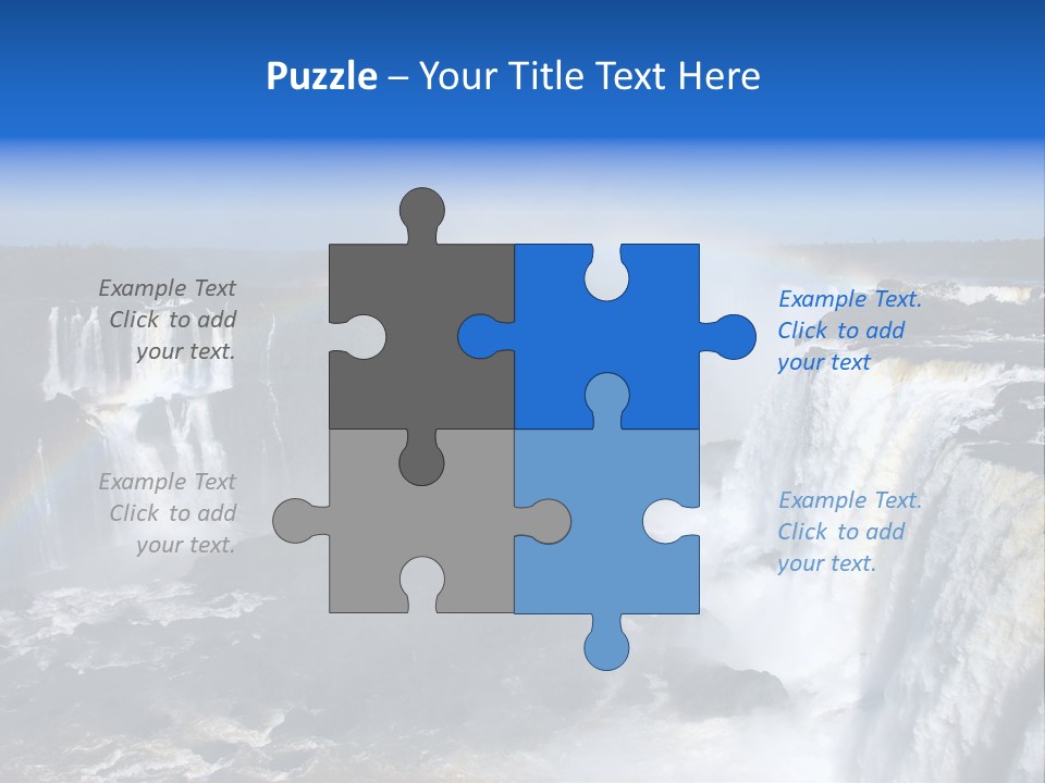 Iguazu Falls With Rainbow, Argentina And Brazil PowerPoint Template