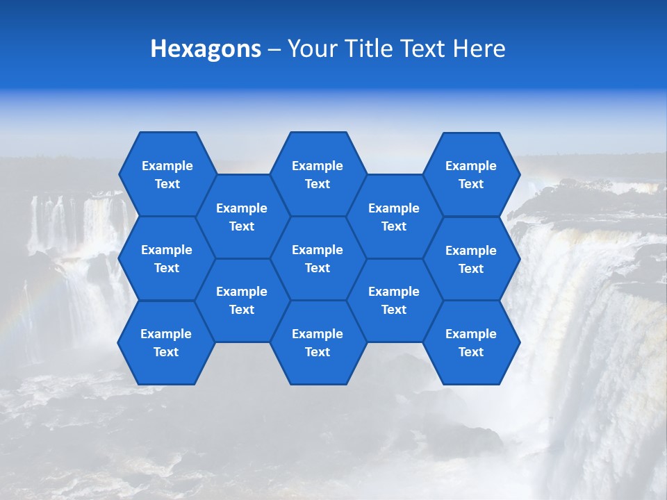 Iguazu Falls With Rainbow, Argentina And Brazil PowerPoint Template