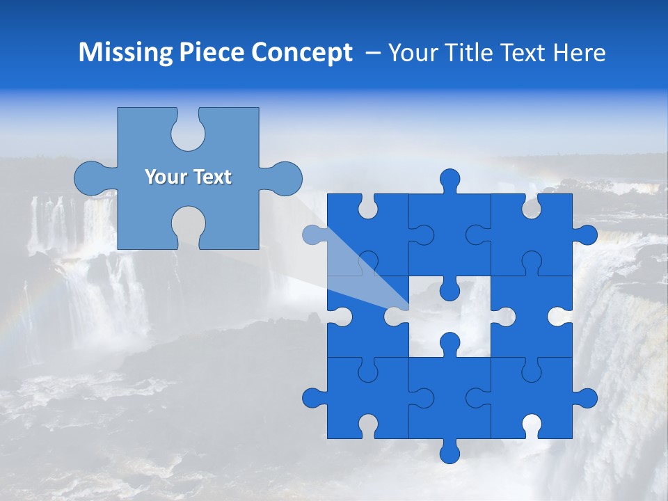 Iguazu Falls With Rainbow, Argentina And Brazil PowerPoint Template