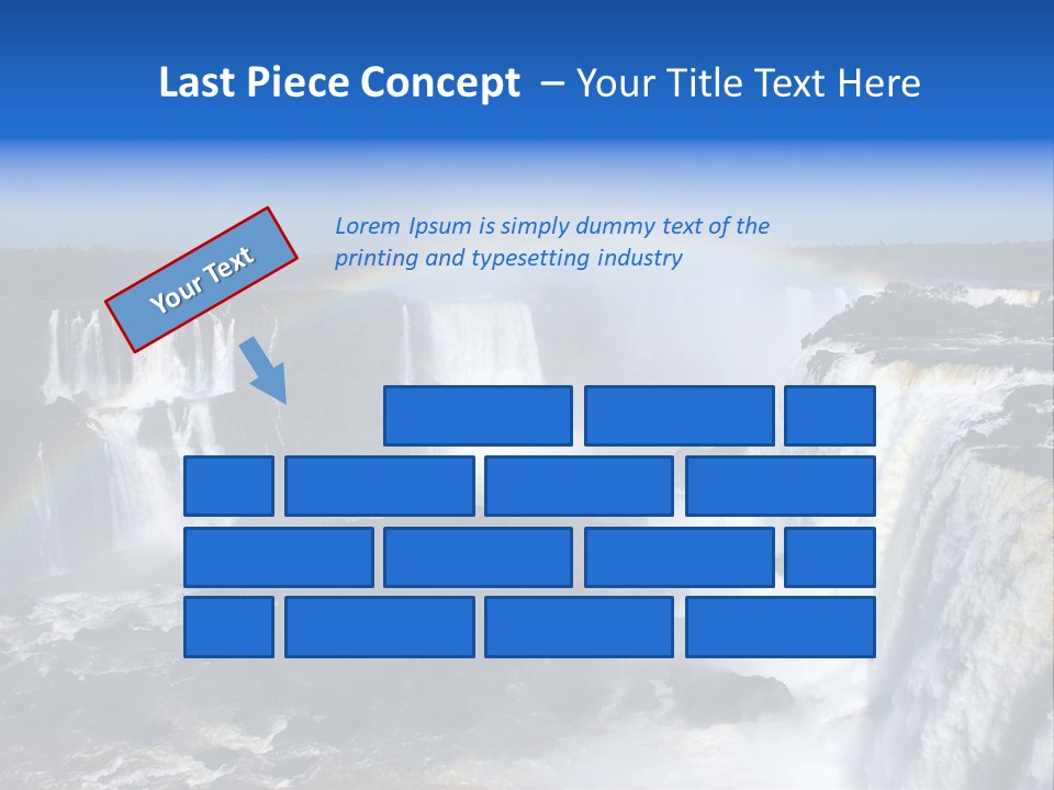 Iguazu Falls With Rainbow, Argentina And Brazil PowerPoint Template