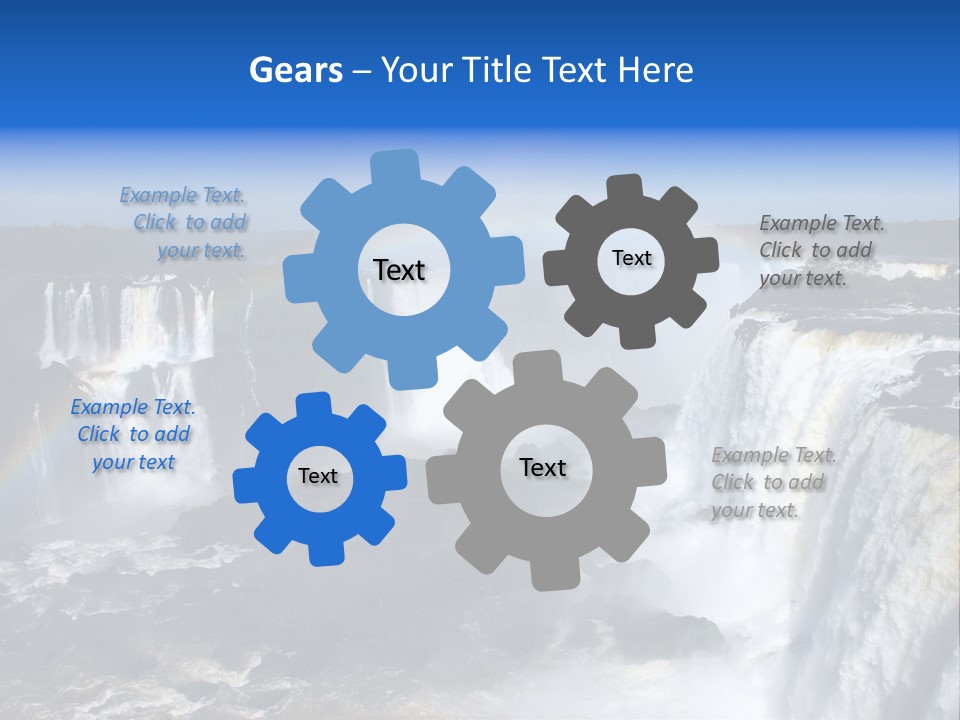 Iguazu Falls With Rainbow, Argentina And Brazil PowerPoint Template