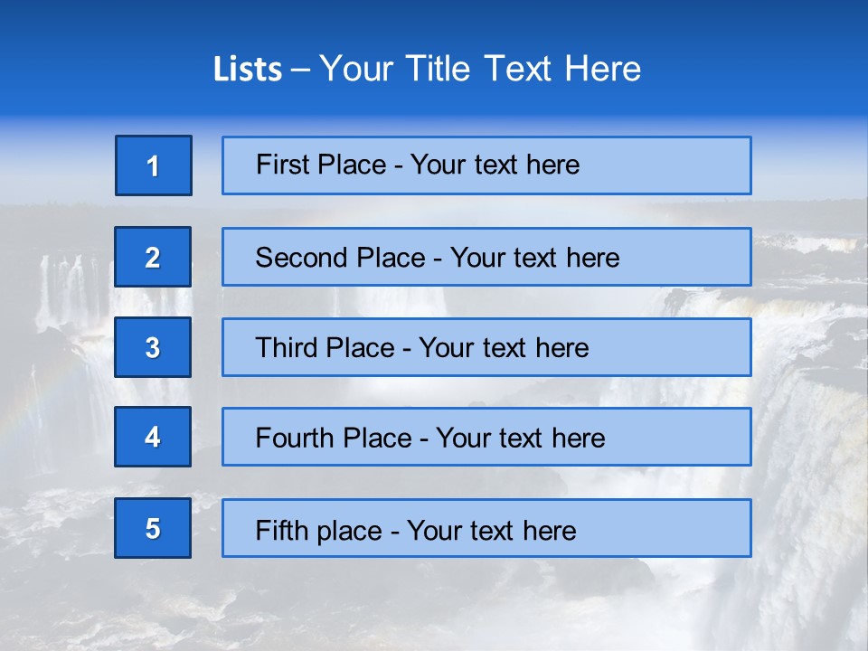 Iguazu Falls With Rainbow, Argentina And Brazil PowerPoint Template