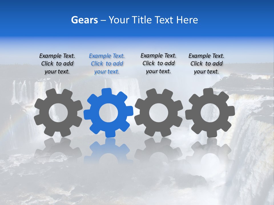 Iguazu Falls With Rainbow, Argentina And Brazil PowerPoint Template