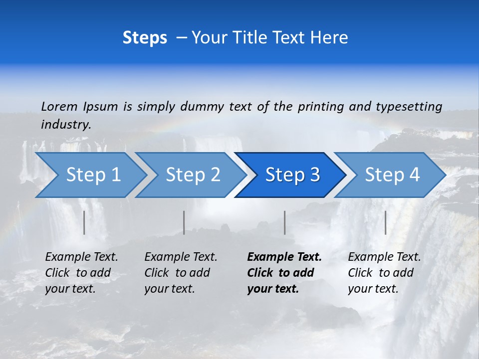 Iguazu Falls With Rainbow, Argentina And Brazil PowerPoint Template