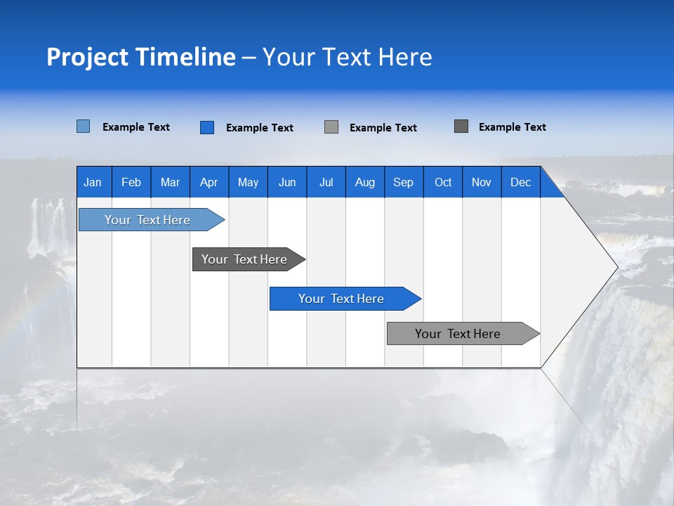 Iguazu Falls With Rainbow, Argentina And Brazil PowerPoint Template