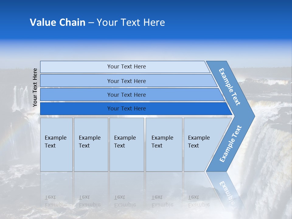 Iguazu Falls With Rainbow, Argentina And Brazil PowerPoint Template