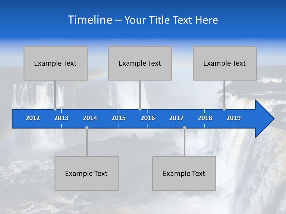 Iguazu Falls With Rainbow, Argentina And Brazil PowerPoint Template