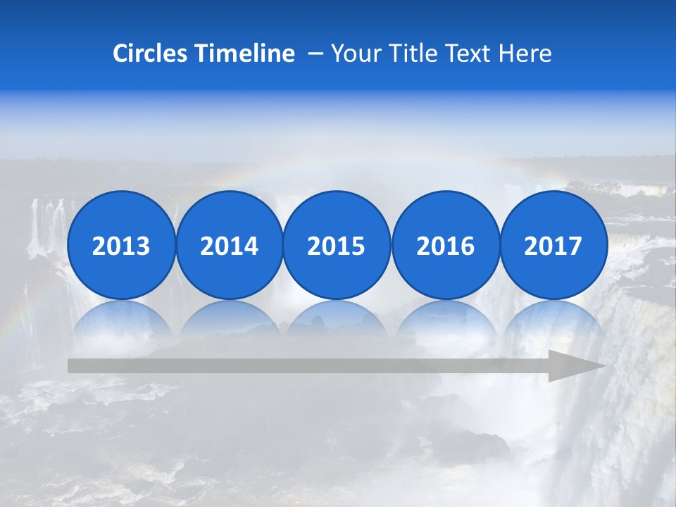 Iguazu Falls With Rainbow, Argentina And Brazil PowerPoint Template