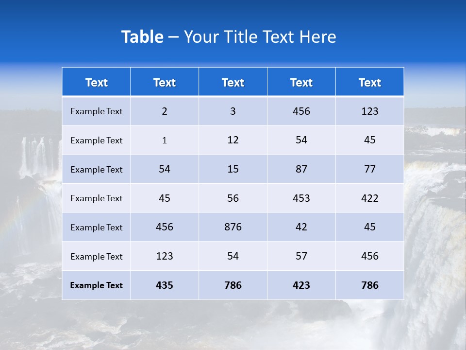 Iguazu Falls With Rainbow, Argentina And Brazil PowerPoint Template