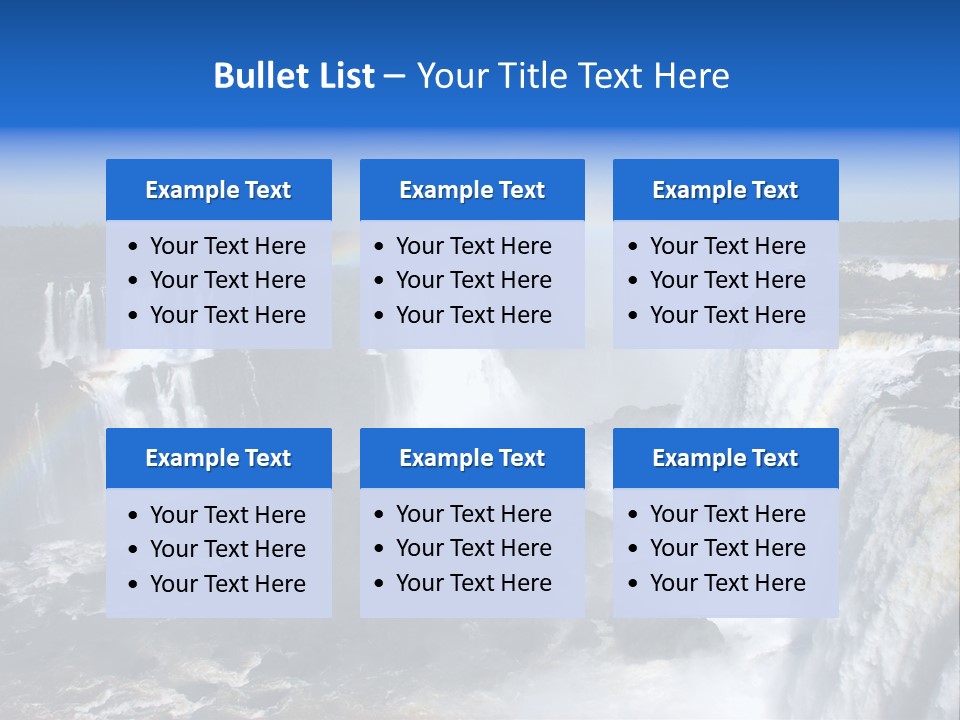 Iguazu Falls With Rainbow, Argentina And Brazil PowerPoint Template